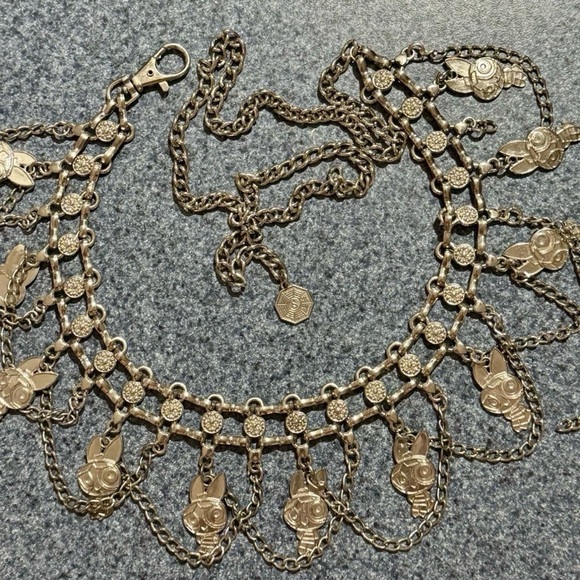 Vintage POWERPUFF GIRLS Silver Tone Waist Chain Charm Belt- Blossom Bubbles - Picture 11 of 12